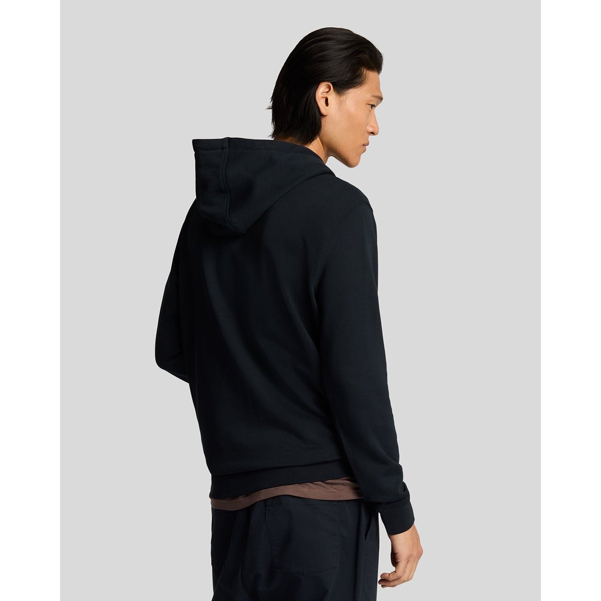 Sweat à capuche en coton superfine loopback bleu foncé marine, LYLE & SCOTT
