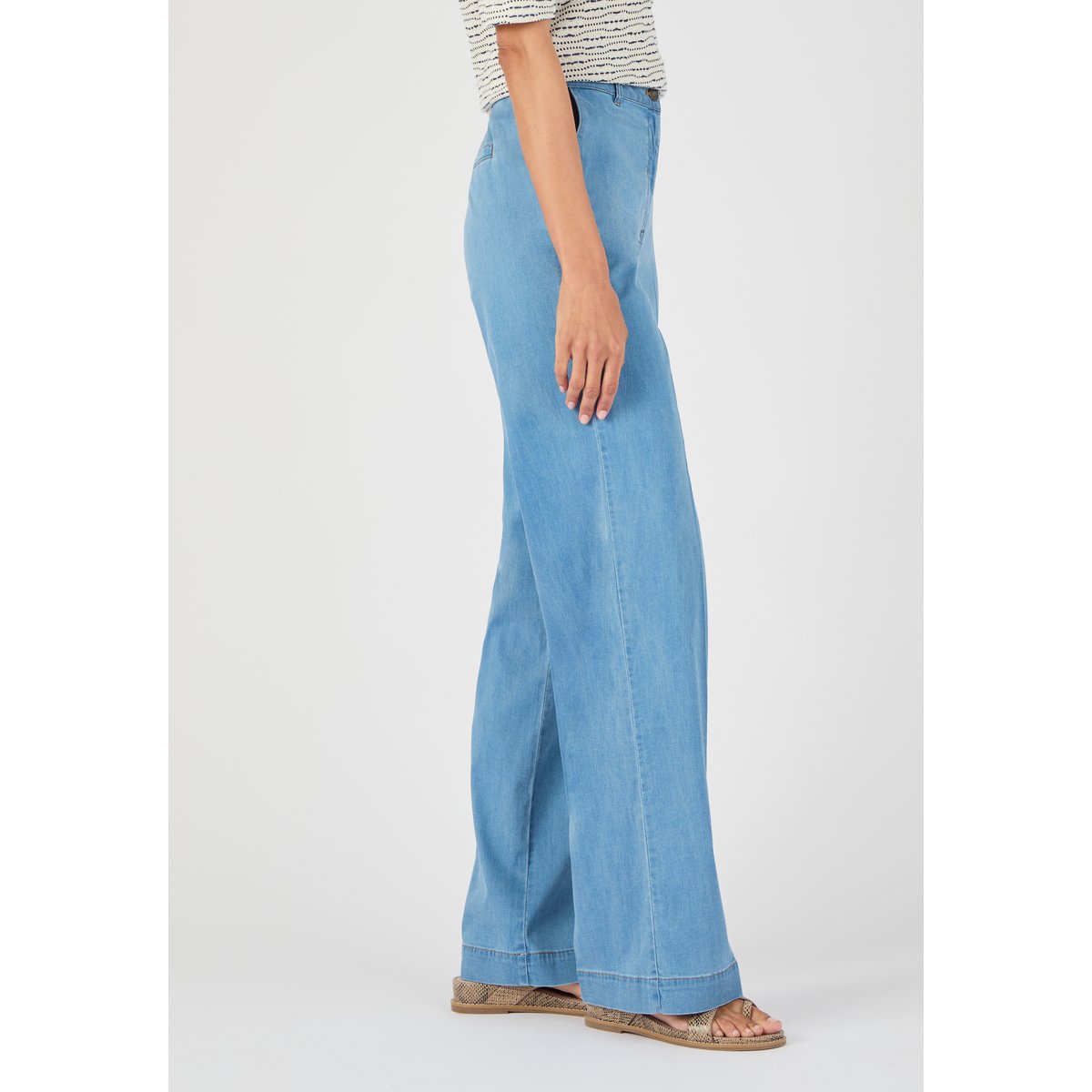 Pantalon mélange Lyocell Tencel(TM) bleu denim pastel, DAMART