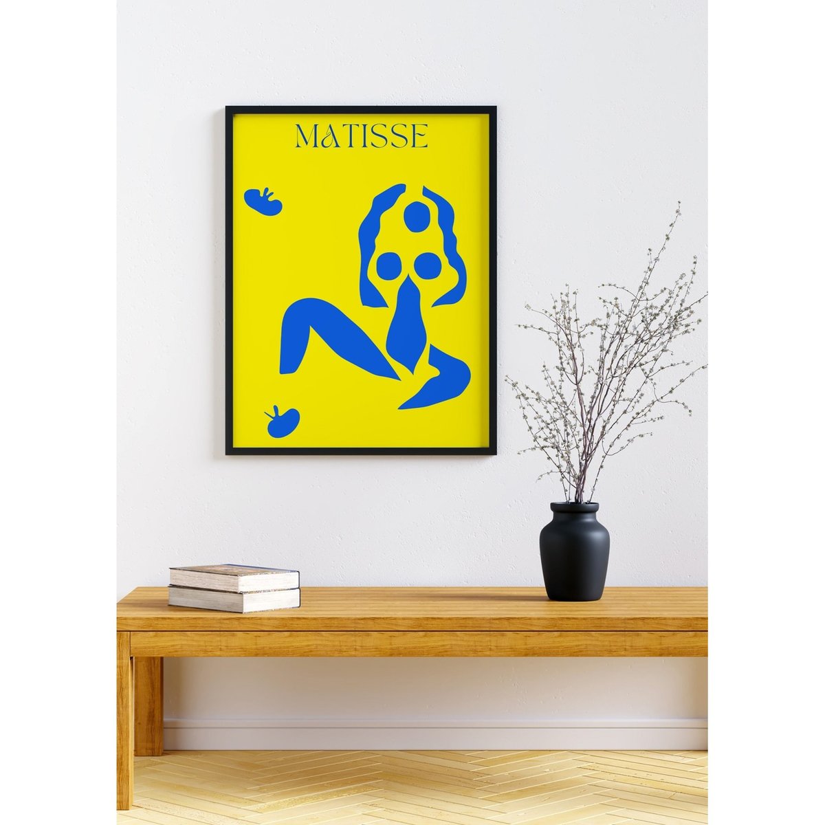 Affiche Matisse 'Femme en Bleu' – Couleurs vives et abstraites blanc, L'AFFICHERIE