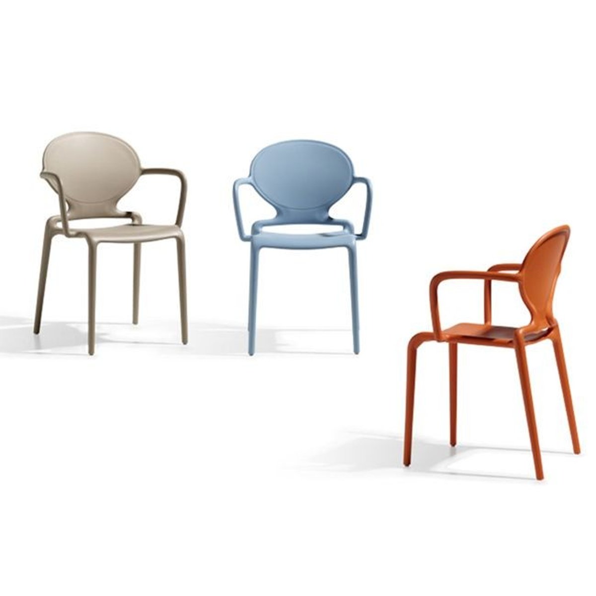 Chaise design empilable (lot de 4), GIO blanc, SCAB DESIGN