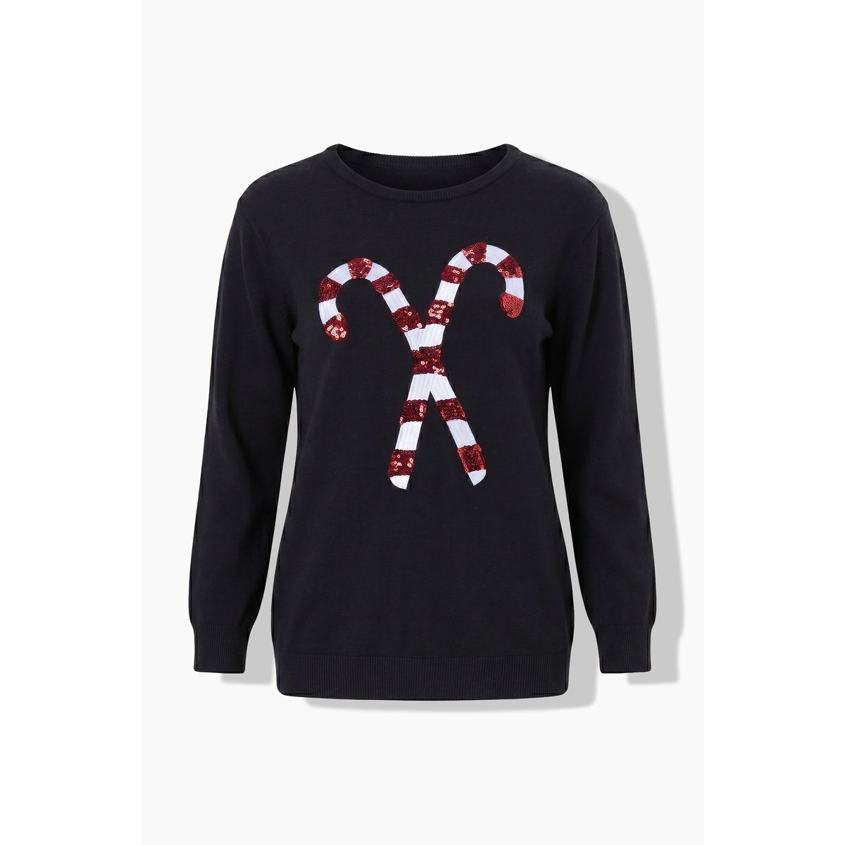 Pull de Noël, motif sucres d'orge noir, ULLA POPKEN