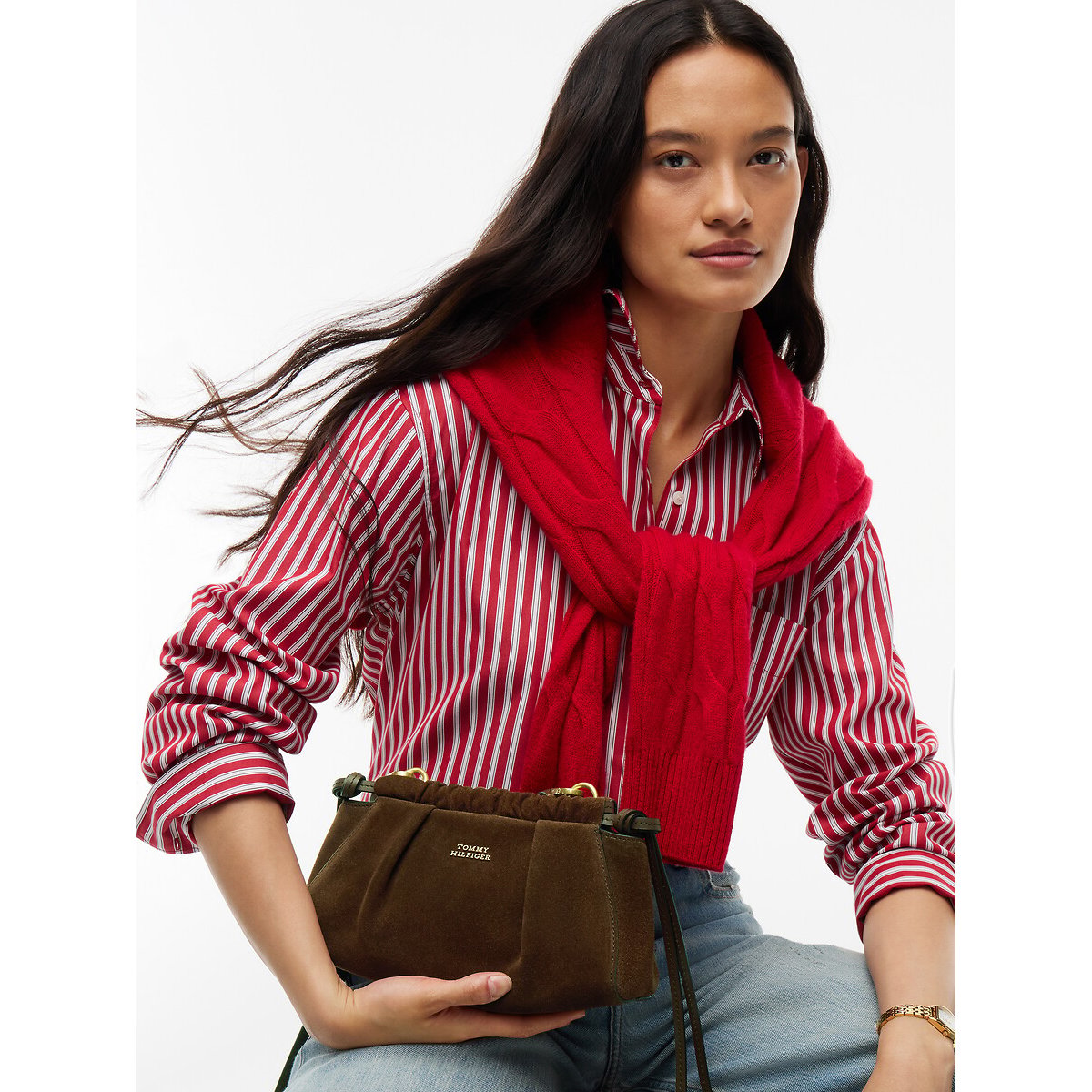 Suede Crossbody Bag brown, TOMMY HILFIGER