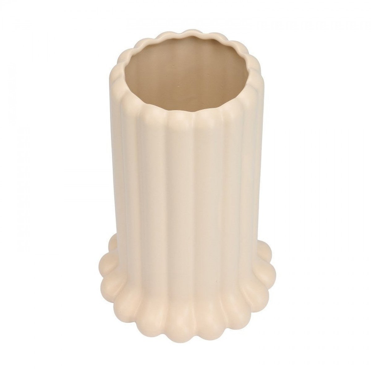 Vase en porcelaine Tubular beige, DESIGN LETTERS