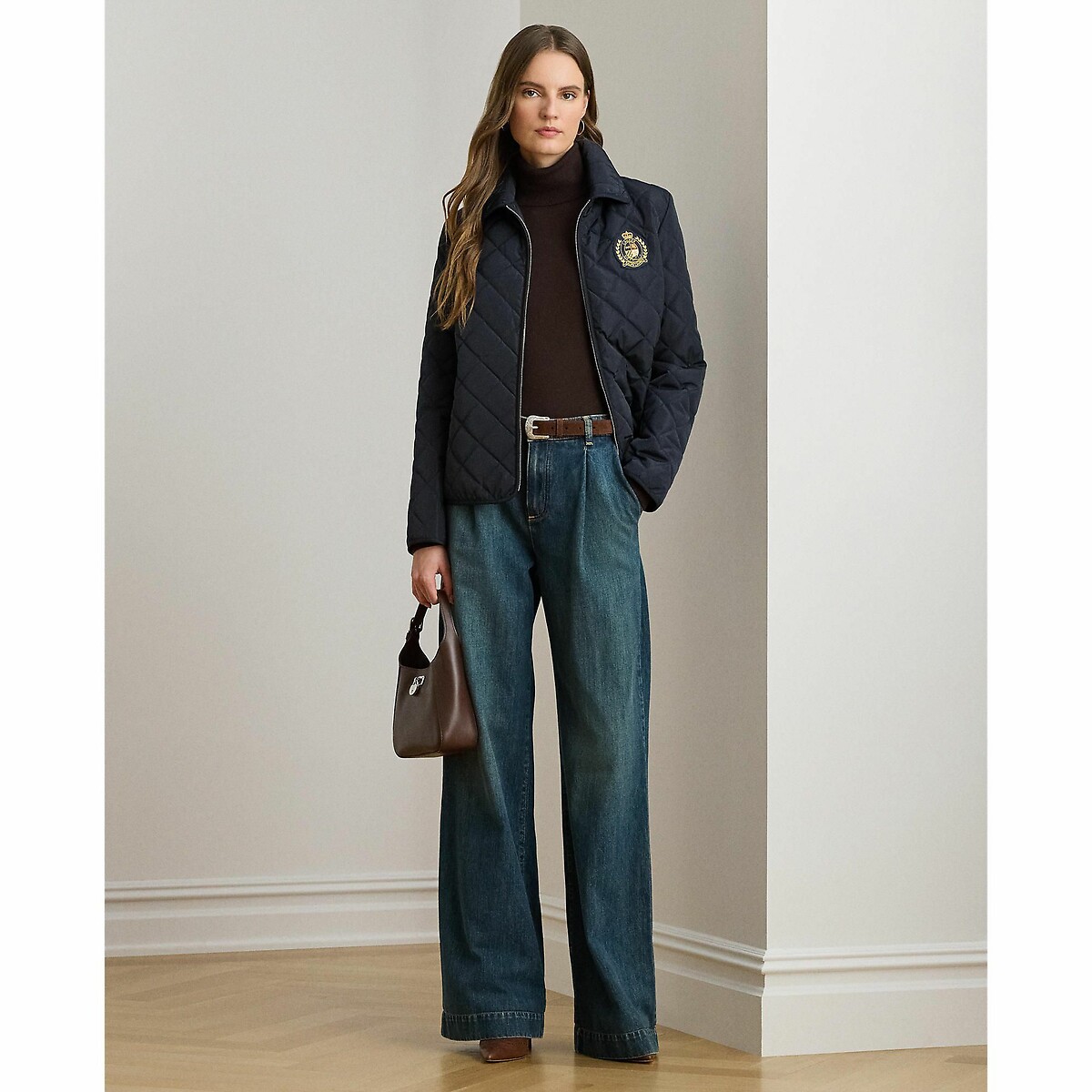 Giacca con zip e stemma blu scuro, LAUREN RALPH LAUREN