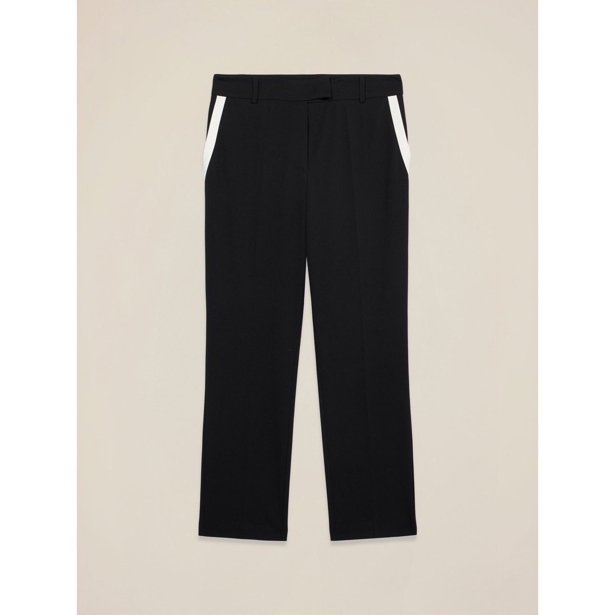 Pantalon cigarette avec bordures contrastantes noir, OLTRE