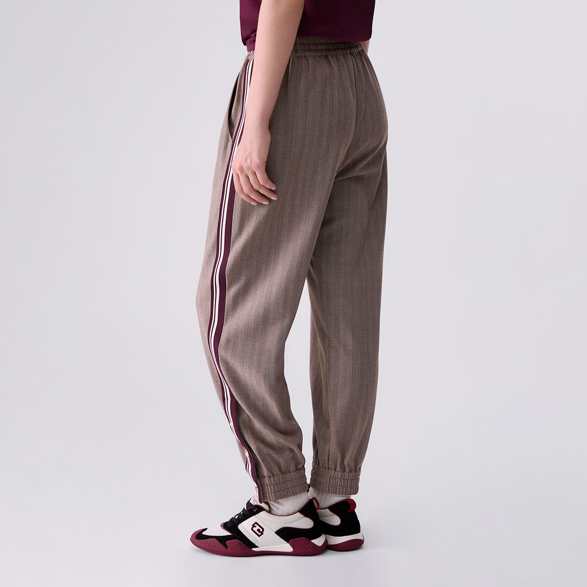 Pantalon de jogging avec bande latérale beige, LIU JO