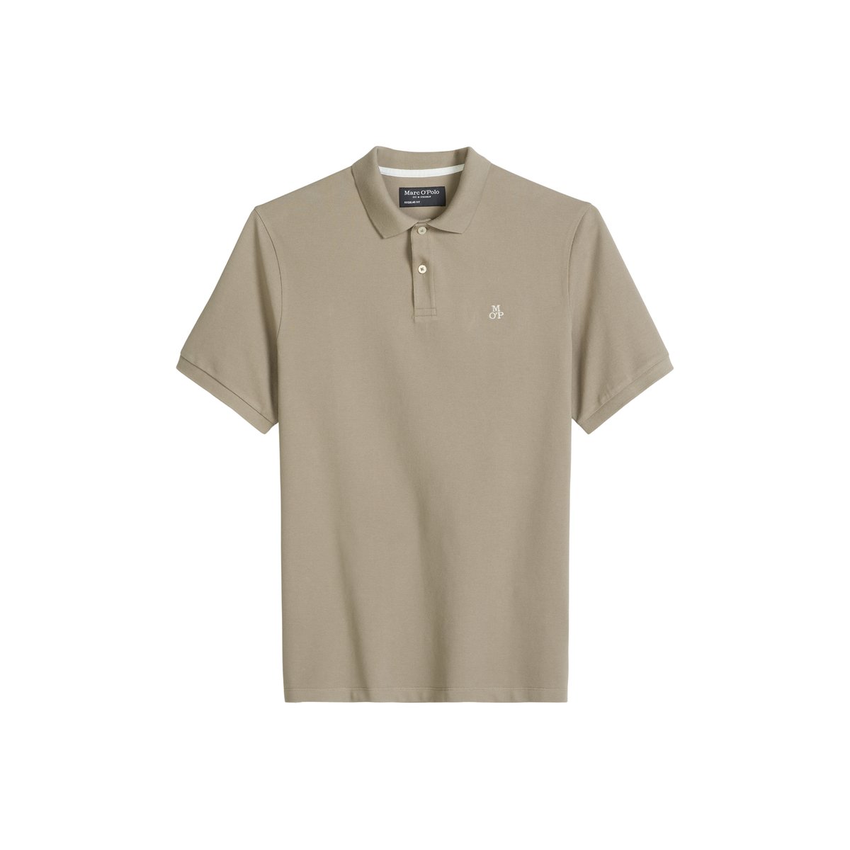 Polo piqué régulier en pur coton bio beige, MARC O'POLO
