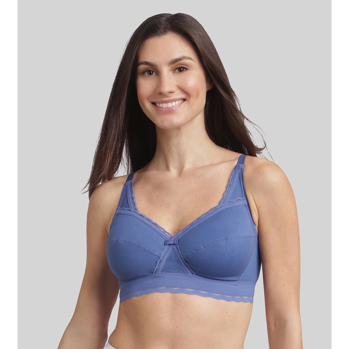Reggiseno Cœur croisé féminin cotone bio blu cobalto, PLAYTEX