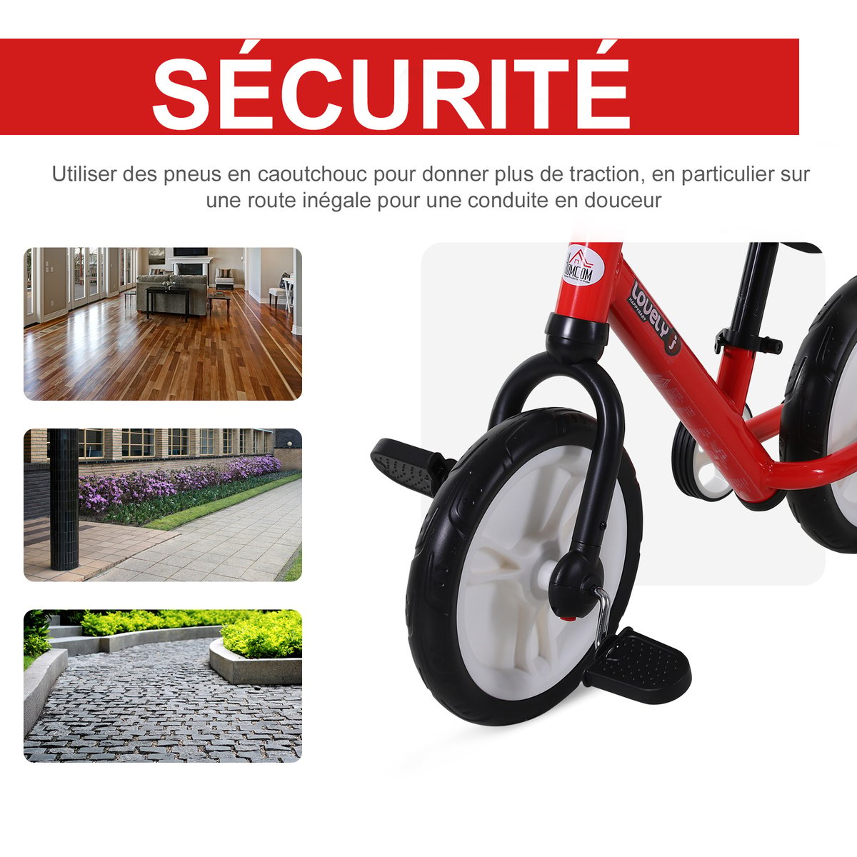 Vélo d'équilibre pour enfants Acier Noir rouge, HOMCOM