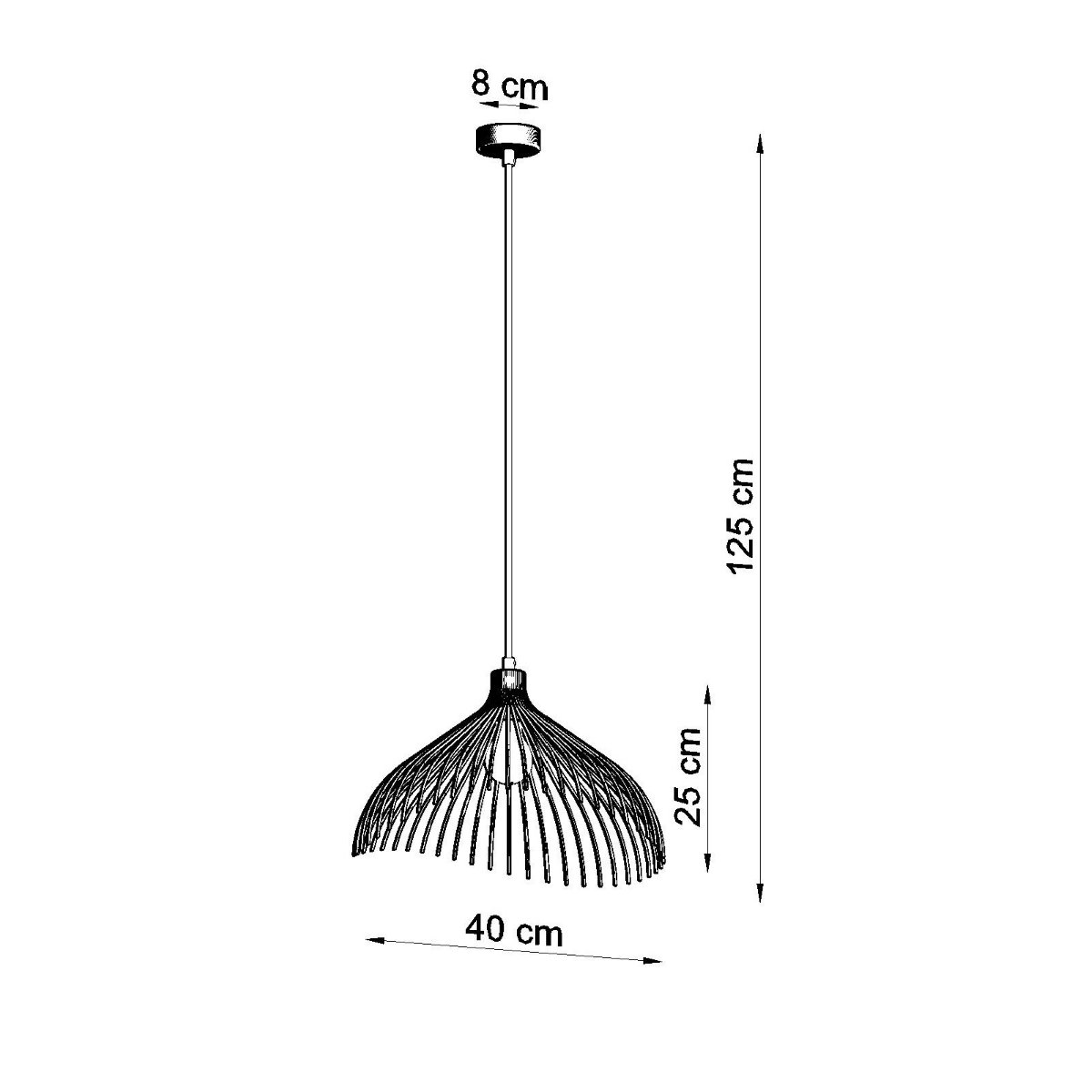 Suspension Acier Noir E27 1 Umb noir, EDEN