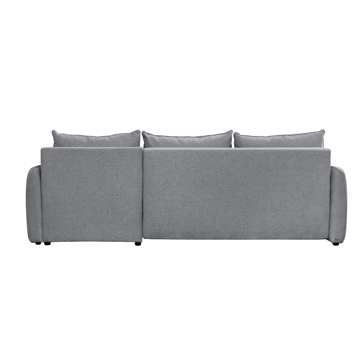 Canapé d'angle convertible avec coffre 3 places L260 cm - NAOMI gris, CALICOSY