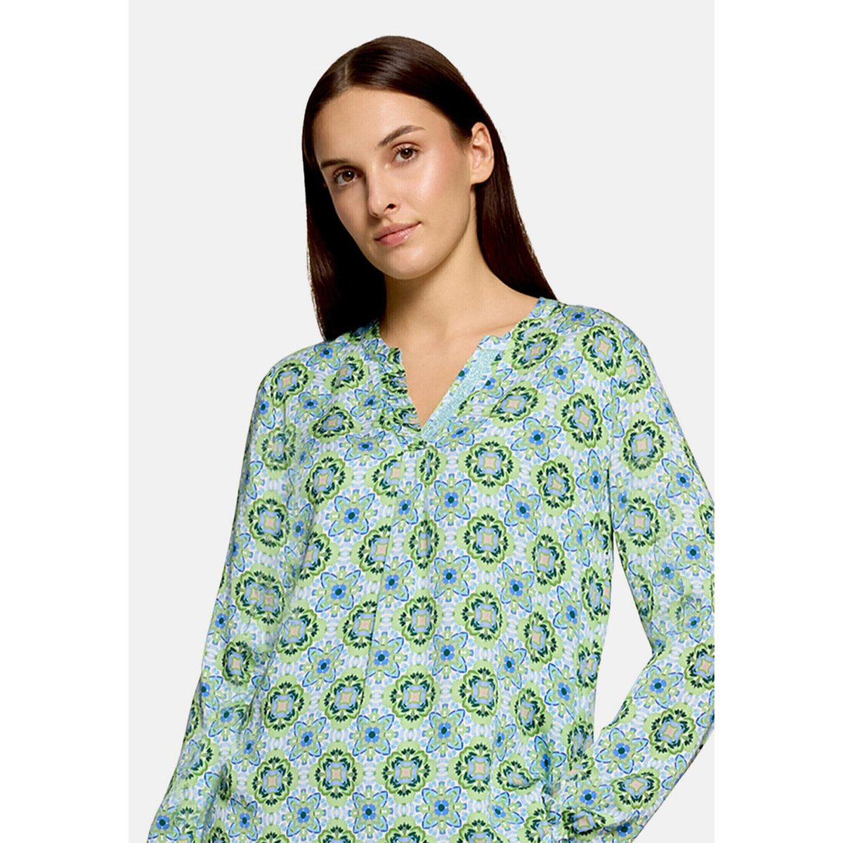 T-shirt façon blouse à motifs green/blue, CARTOON