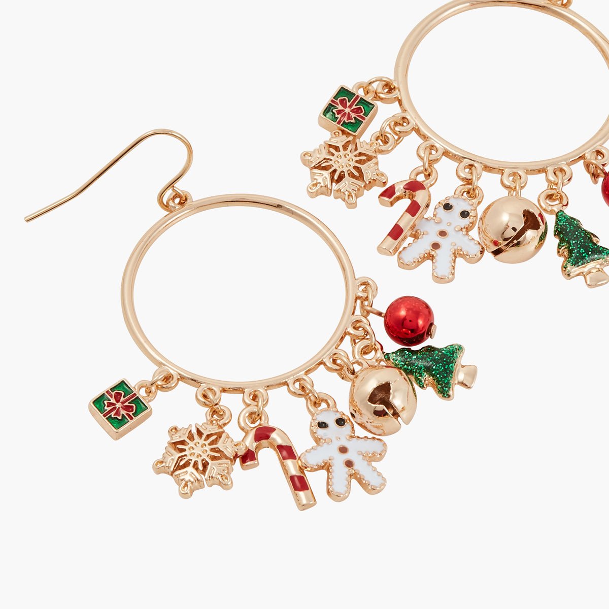 Boucles d'oreilles longues avec pampilles de Noël multicolore, BALABOOSTE