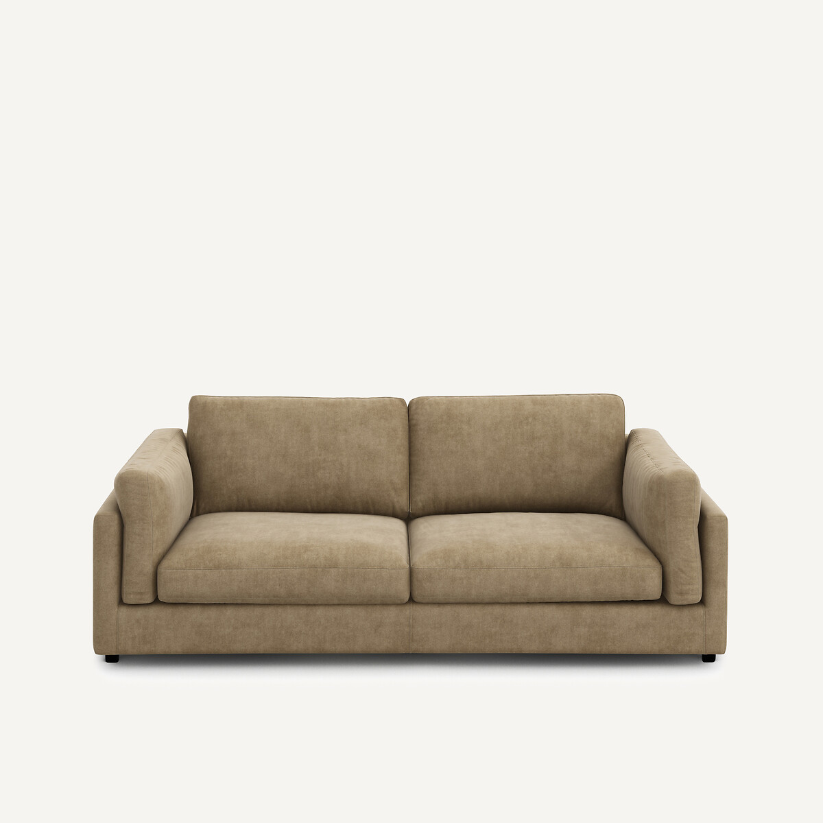 Canapé convertible, en velours stonewashed, CÉSAR gris shiitaké, AM.PM