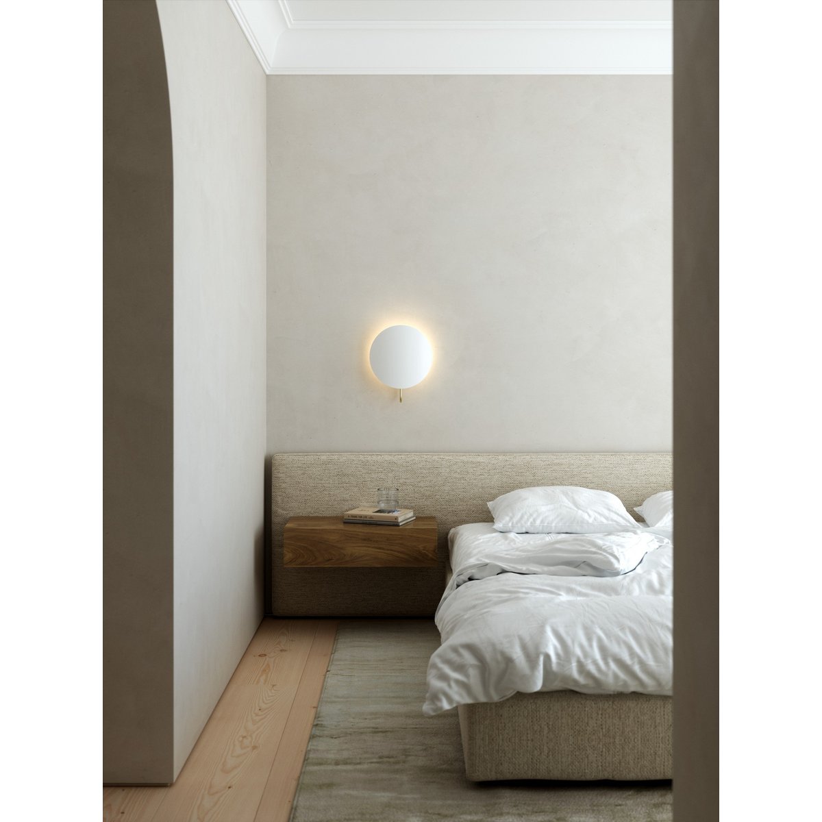 Applique murale éclairage doux et indirect en métal, SPARGO blanc/laiton, DESIGN FOR THE PEOPLE