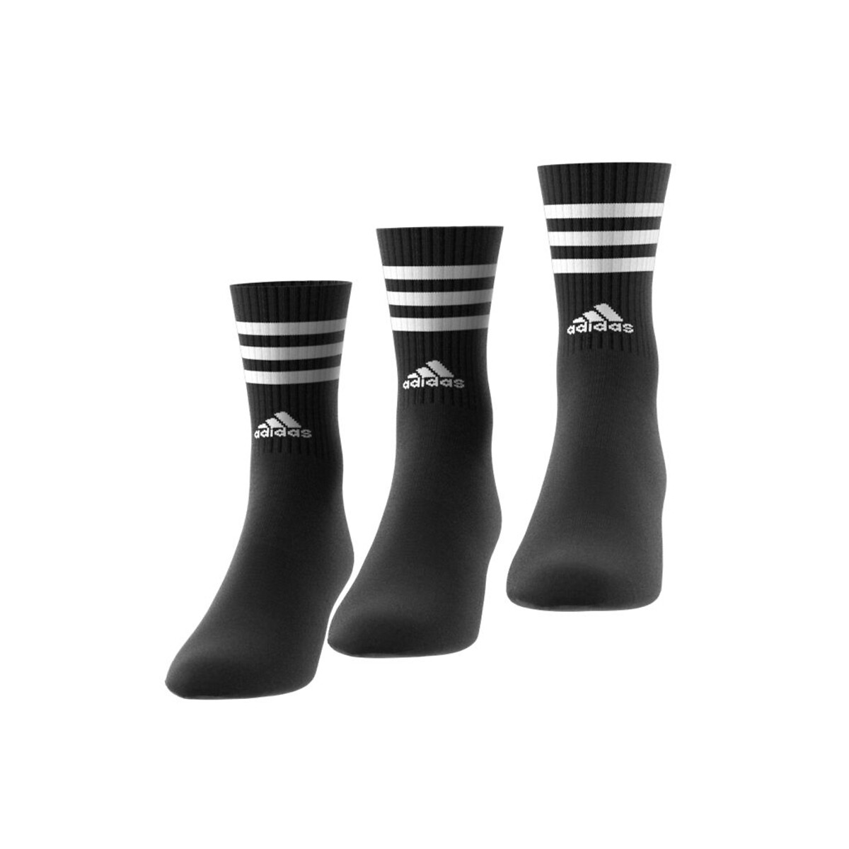 Lot de 3 paires de chaussettes hautes noir + noir + noir, adidas Performance