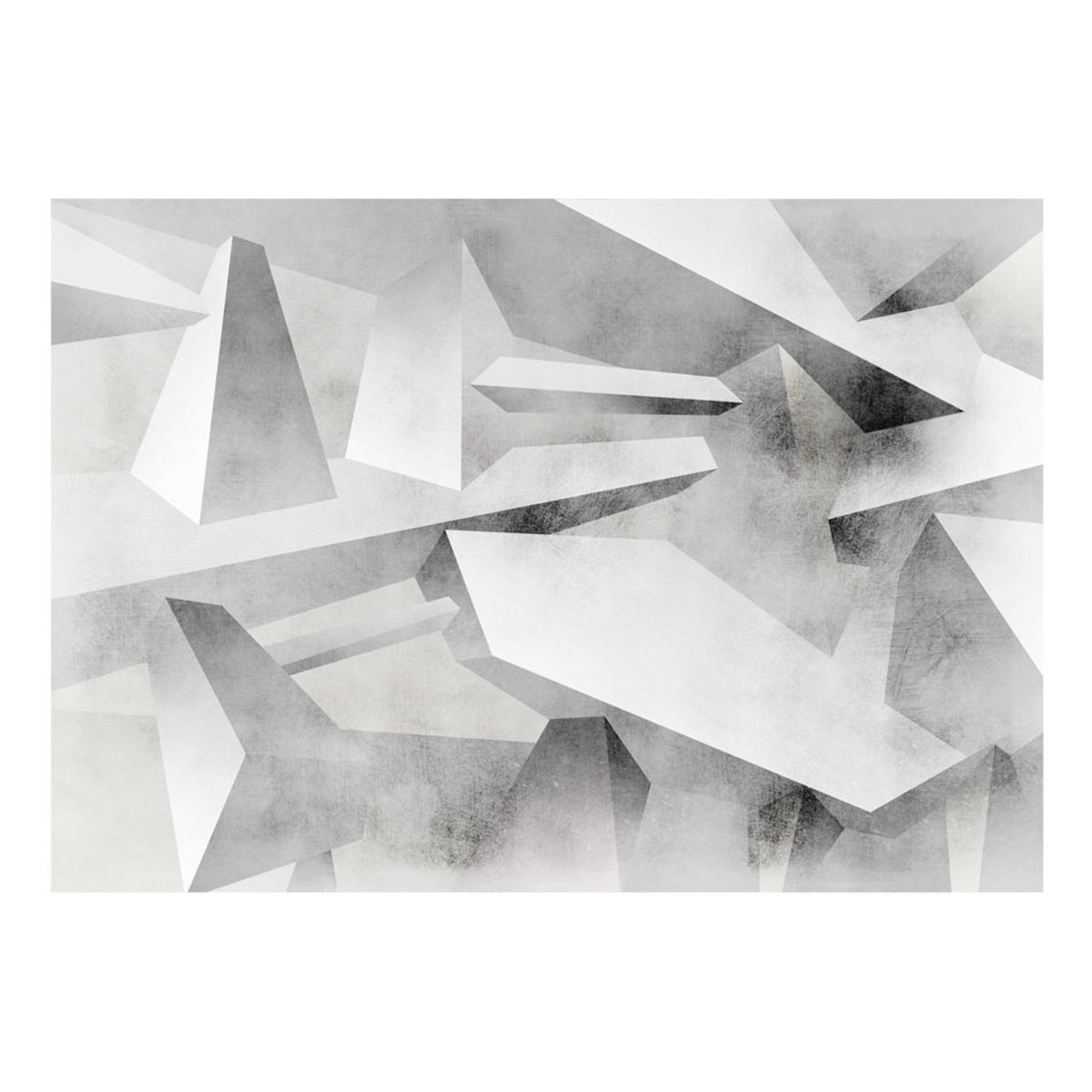 Papier peint intissé panoramique Abstractions Frozen wings gris / argent, EDEN