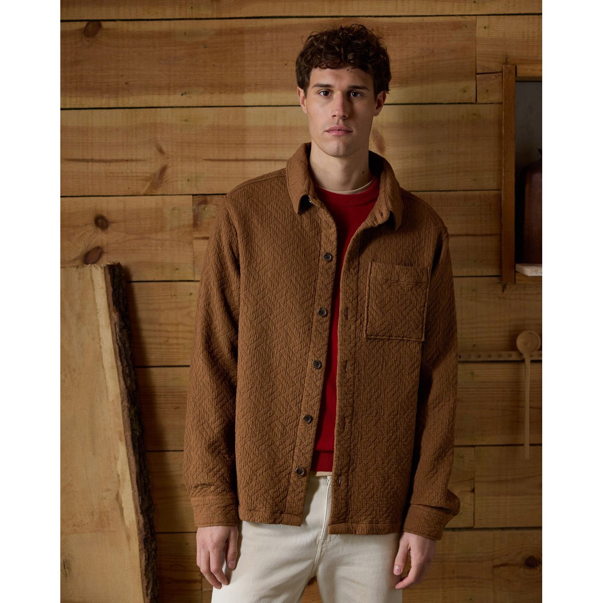 Chemise coton GASTINE camel, FAGUO