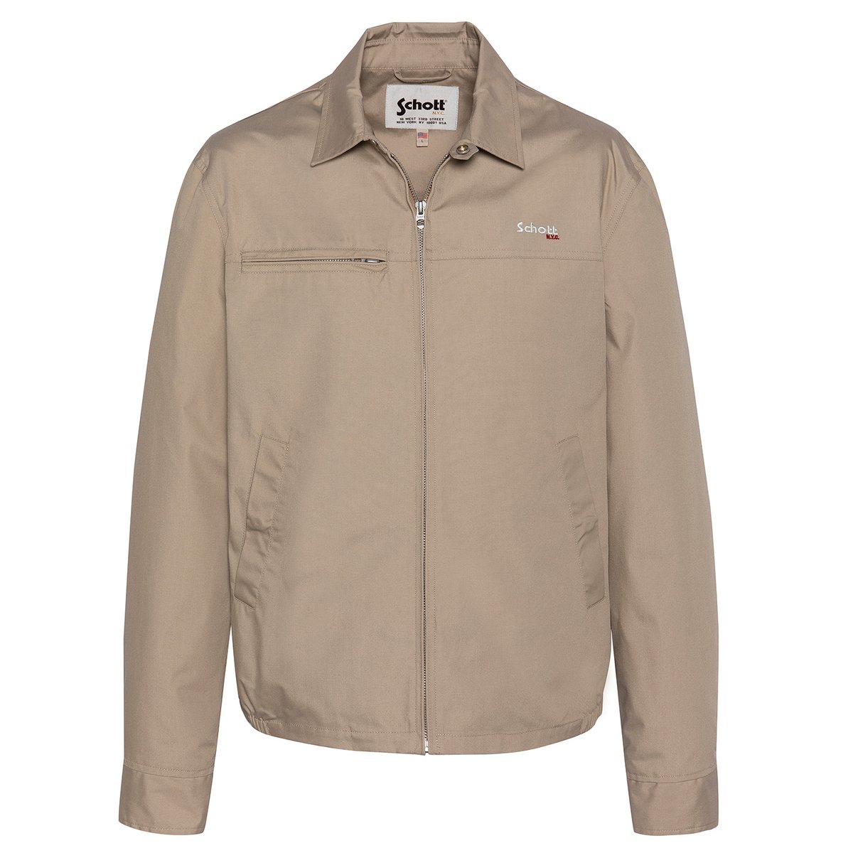 Blouson col chemise Cadams beige clair, SCHOTT