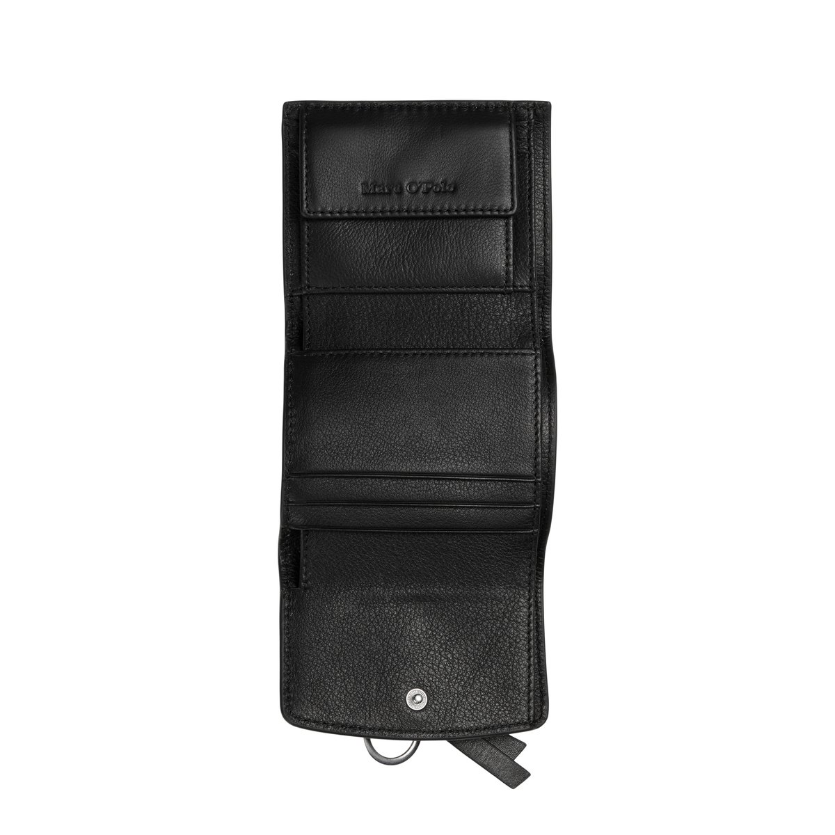 Portefeuille 2-en-1 modèle Lunya en cuir de vachette souple noir, MARC O'POLO