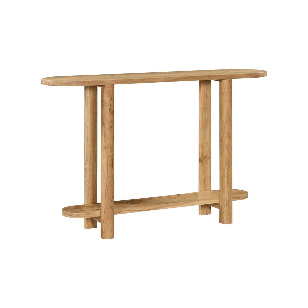 Console ovale bois d'acacia 2 niveaux SANA naturel, SWEEEK