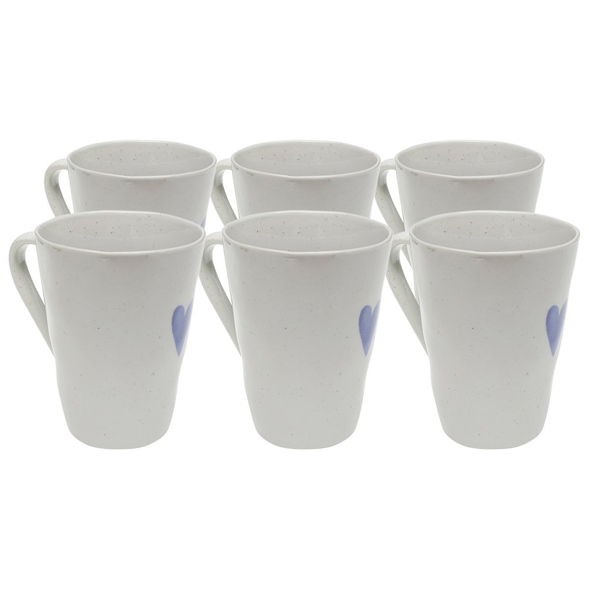 Lot de 6 mugs, CUORI blanc, KARE DESIGN