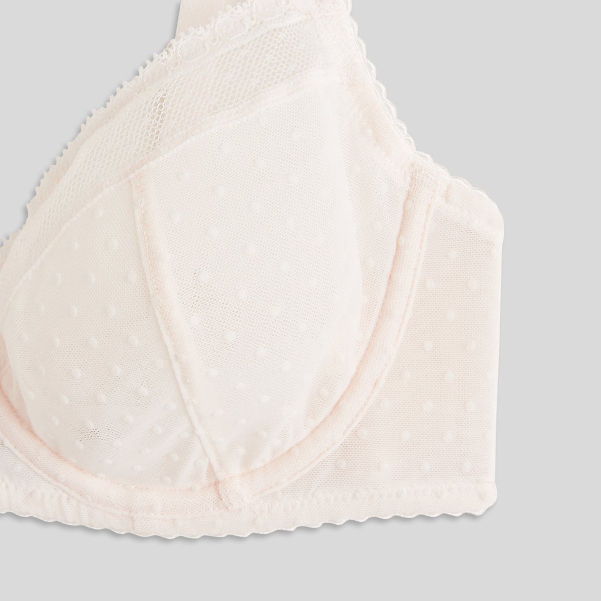 Soutien-gorge Paddé Adele En Tulle Flockée pistil, MONOPRIX