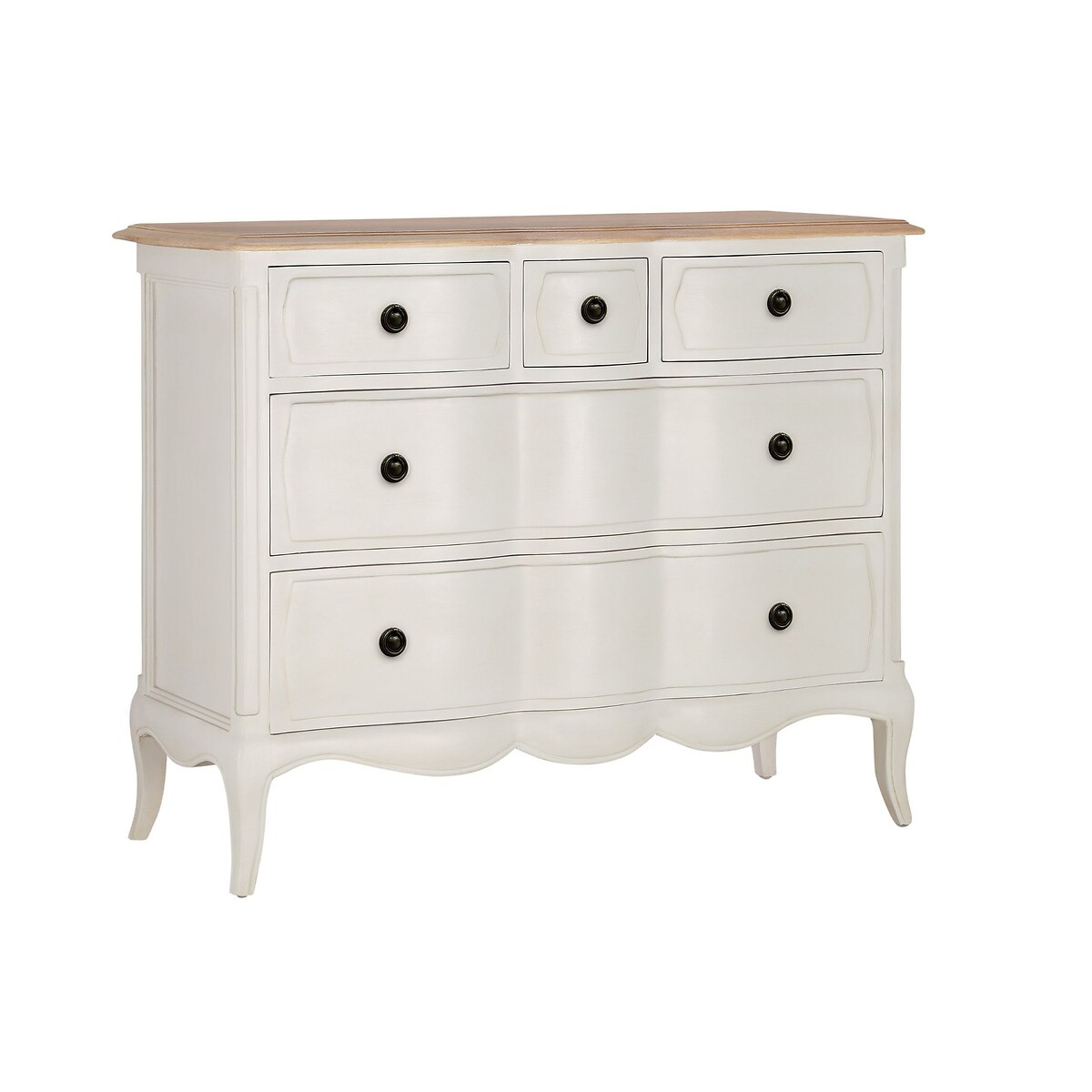 Amelie French-Style 5 Drawer Small Chest grey white , WILLIS & GAMBIER