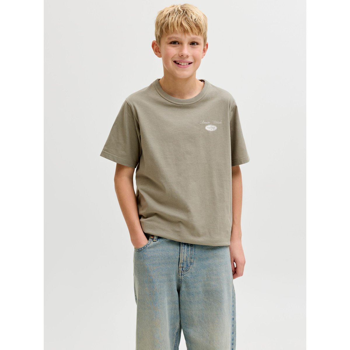 T-Shirt grise - vetiver 1, JACK & JONES JUNIOR