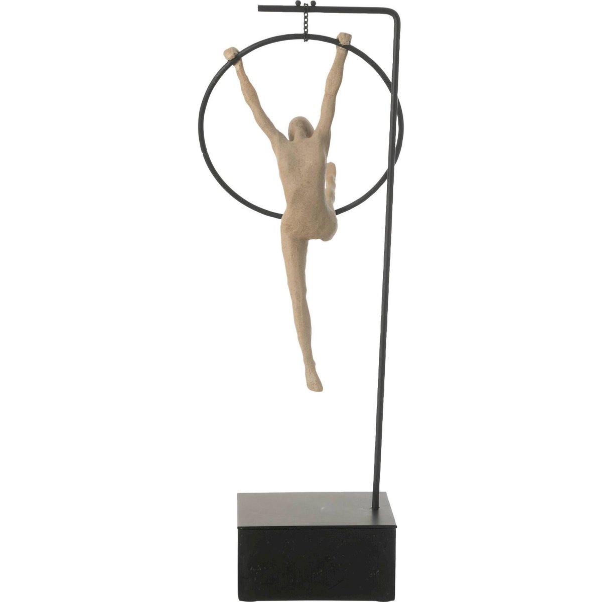 Figurine gymnaste au cerceau beige et noir, RECOLLECTION