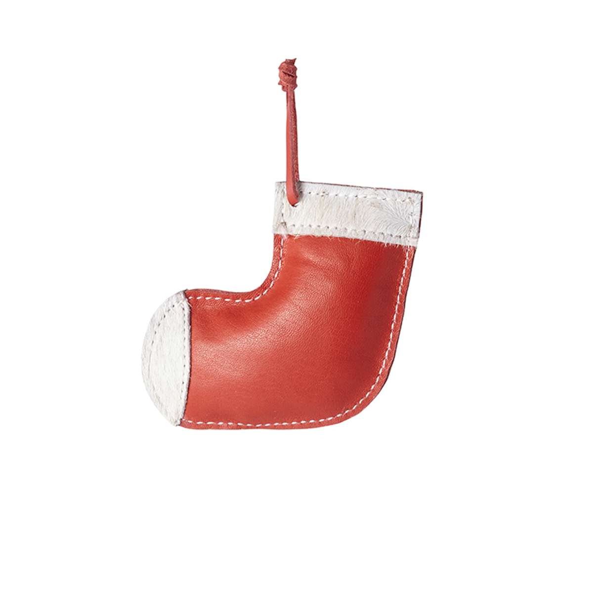 Suspension de noël décorative bottine en cuir H13 rouge, SIA DECO
