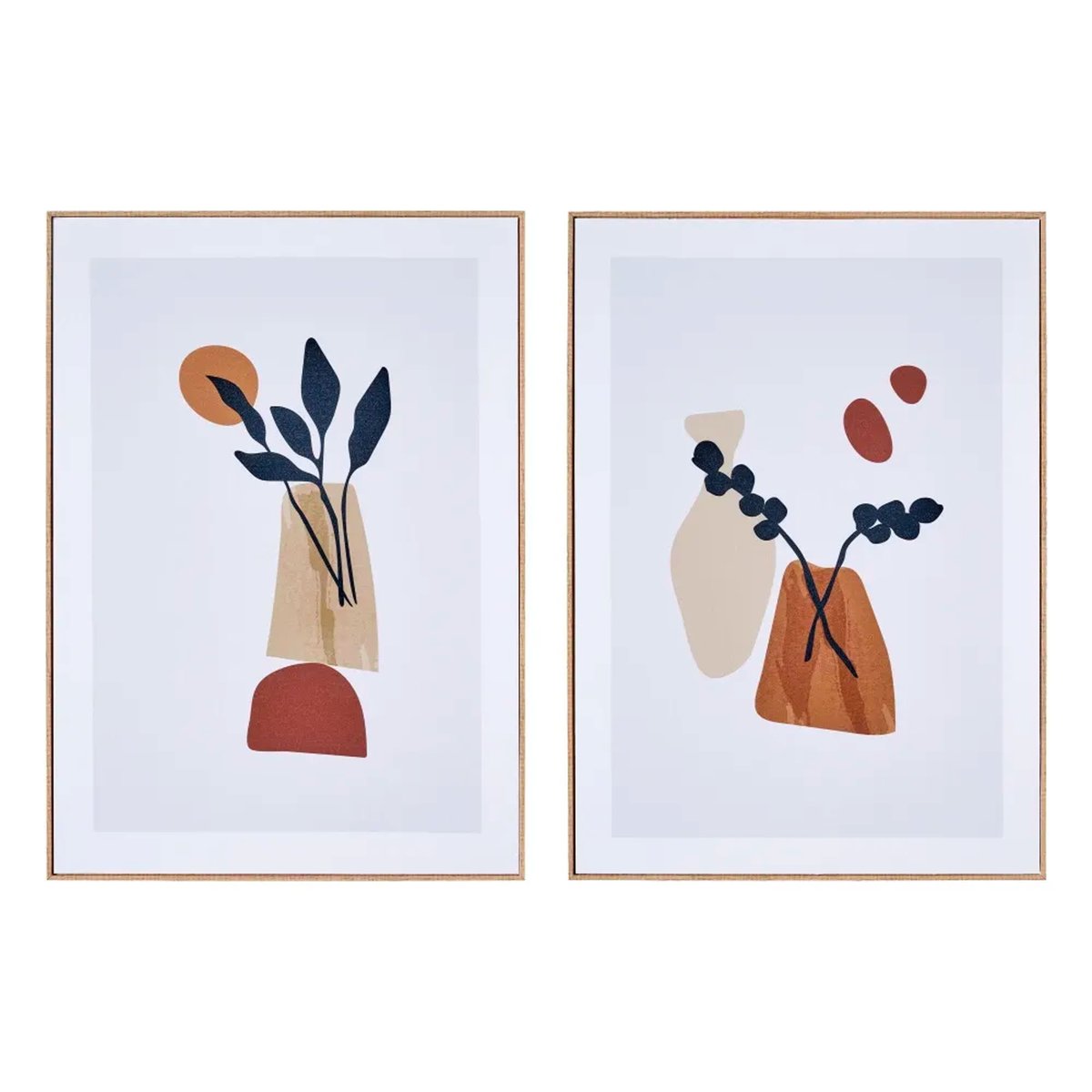 Set de 2 tableaux décoratifs dessins sur coton imprimé 51.5x2.5x71.5cm multicolore, WADIGA
