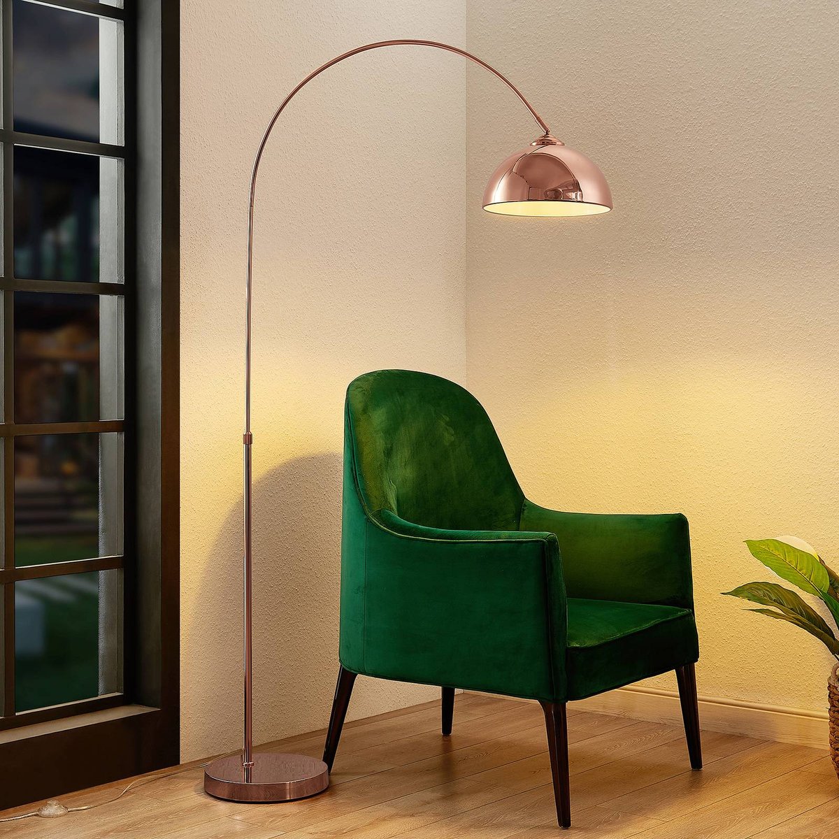 Lampadaire en métal moderne, Lennart cuivre, LINDBY