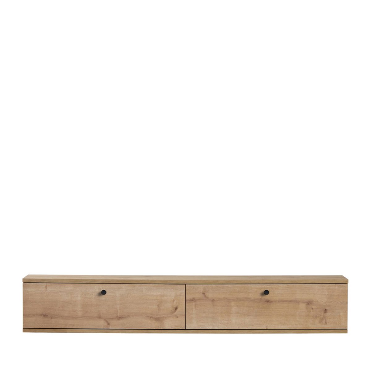 Meuble tv suspendu 2 portes en bois L160cm- YARA bois clair, DRAWER