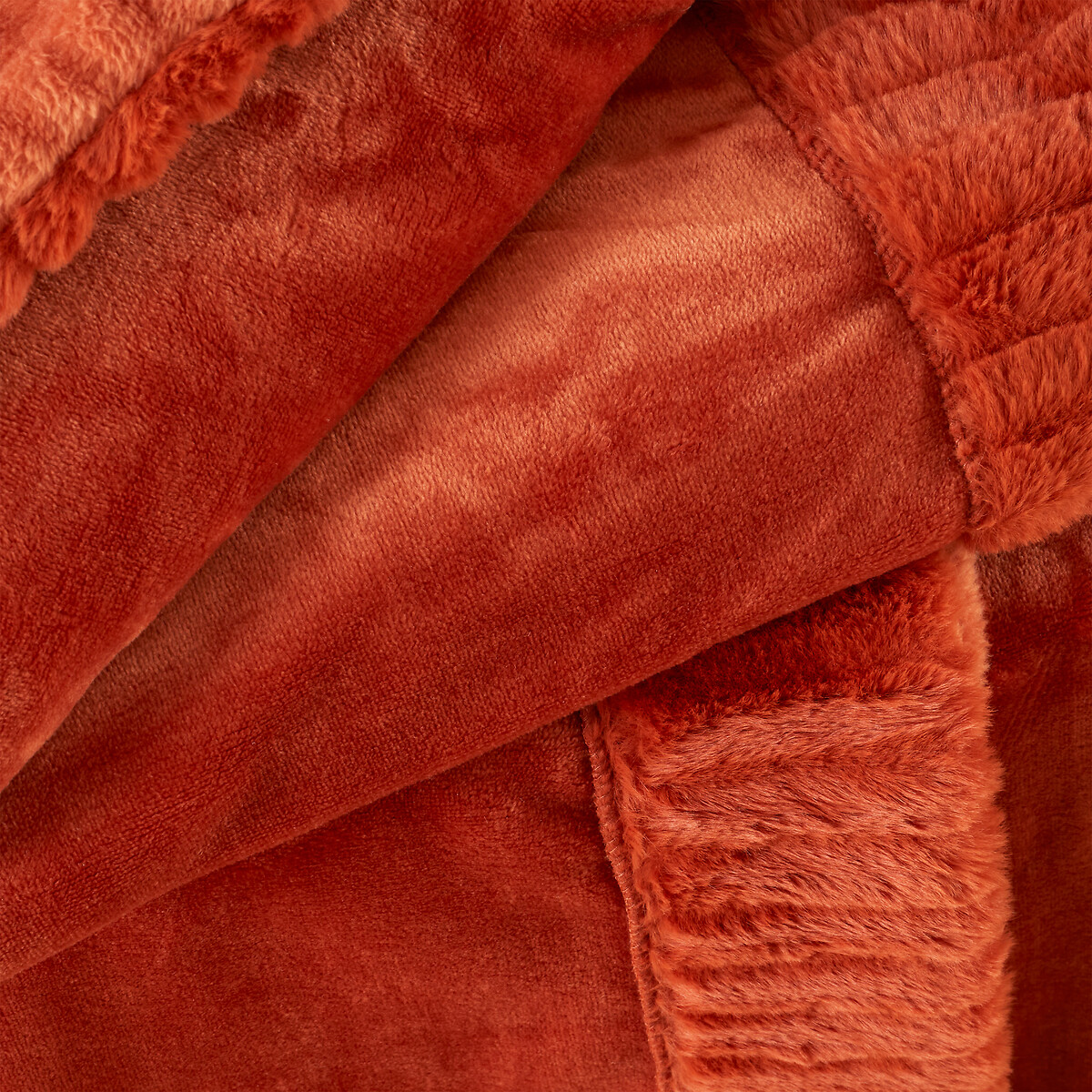 Velvet And Faux Fur Throw - Warm Tones burnt orange, CATHERINE LANSFIELD
