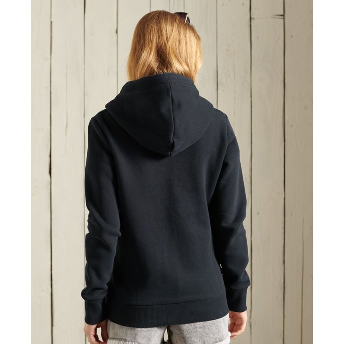Veste à capuche zippée Orange Label bleu marine éclipse, SUPERDRY