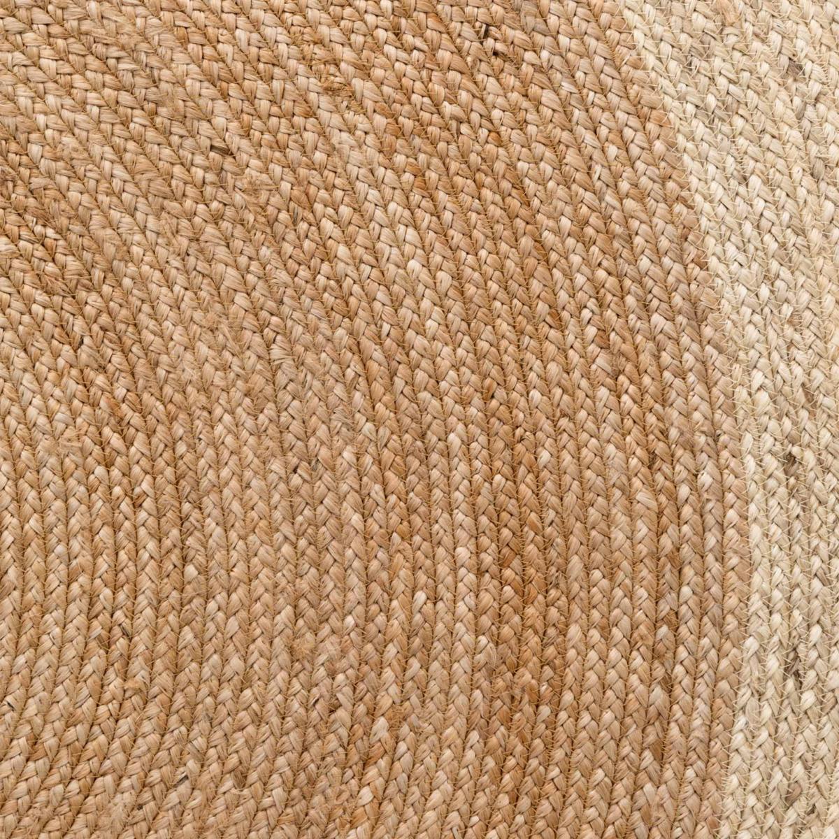 Tapis rond, motif simple authentique, JUTE K, jute tissé à la main or, UN AMOUR DE TAPIS
