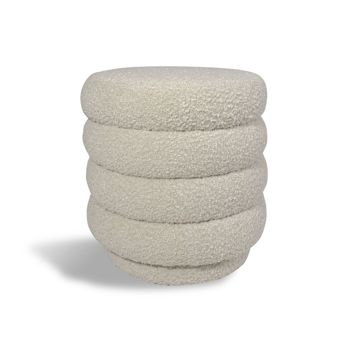 Pouf tissu en bouclette, LINUS beige, NOW'S HOME