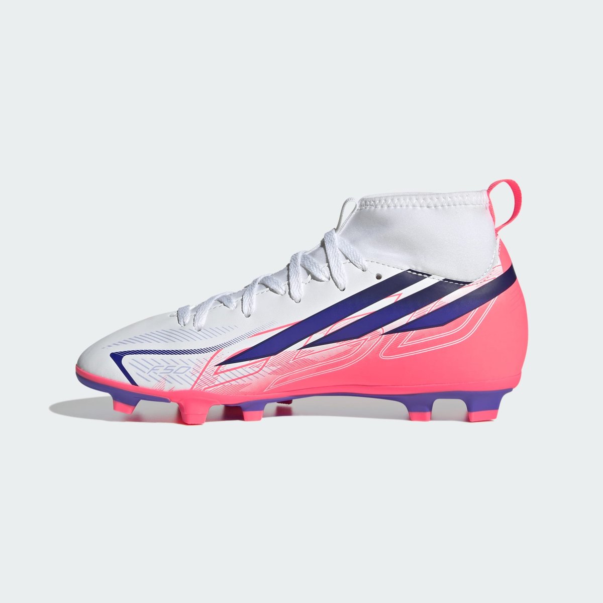 F50 Hyperfast Club Mid Firm Ground / Multi Ground Football Boots Kids F50 Hyperfast Club Mid Firm Ground / Multi Ground Football Boots Kids cloud white / solar purple / solar turbo, adidas Performance