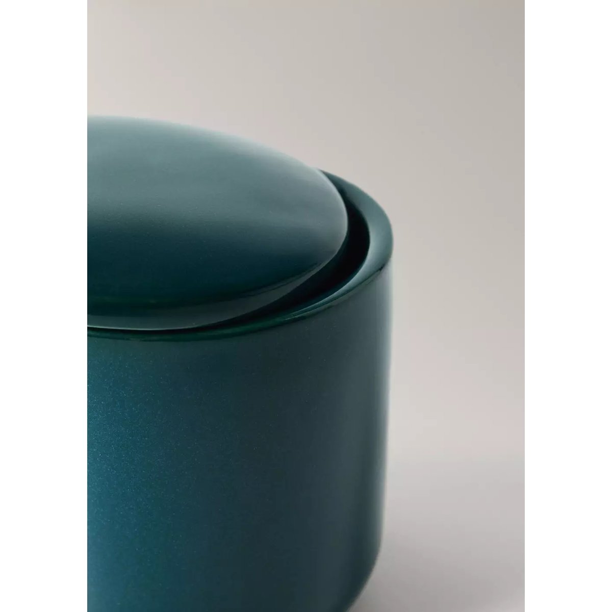 Boîte grès avec couvercle bleu pétrole, MANGO HOME