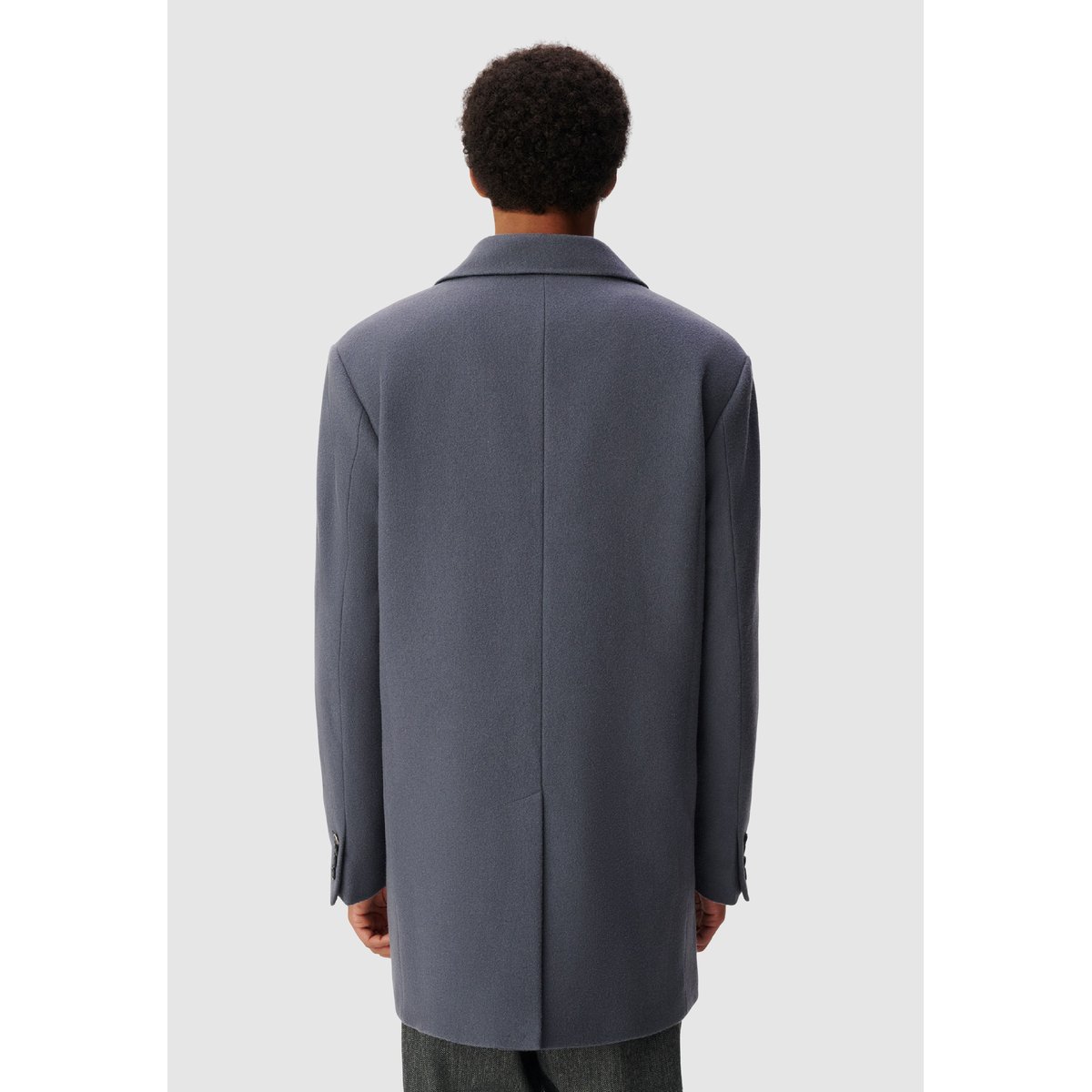 Manteau lainage mélangée bleu acier, IKKS