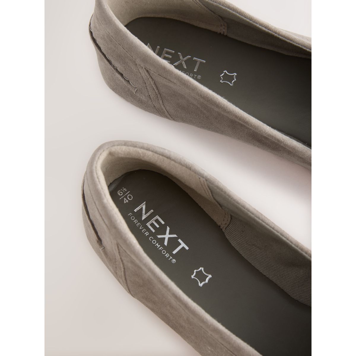 Mocassins froncés en cuir forever comfort vert kaki, NEXT
