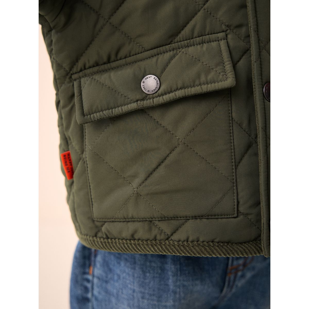 Manteau matelassé à doublure peau de mouton vert, NEXT