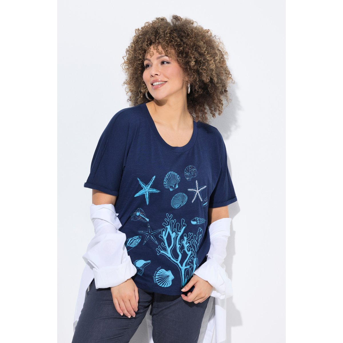 T-shirt oversize bleu encre, ULLA POPKEN