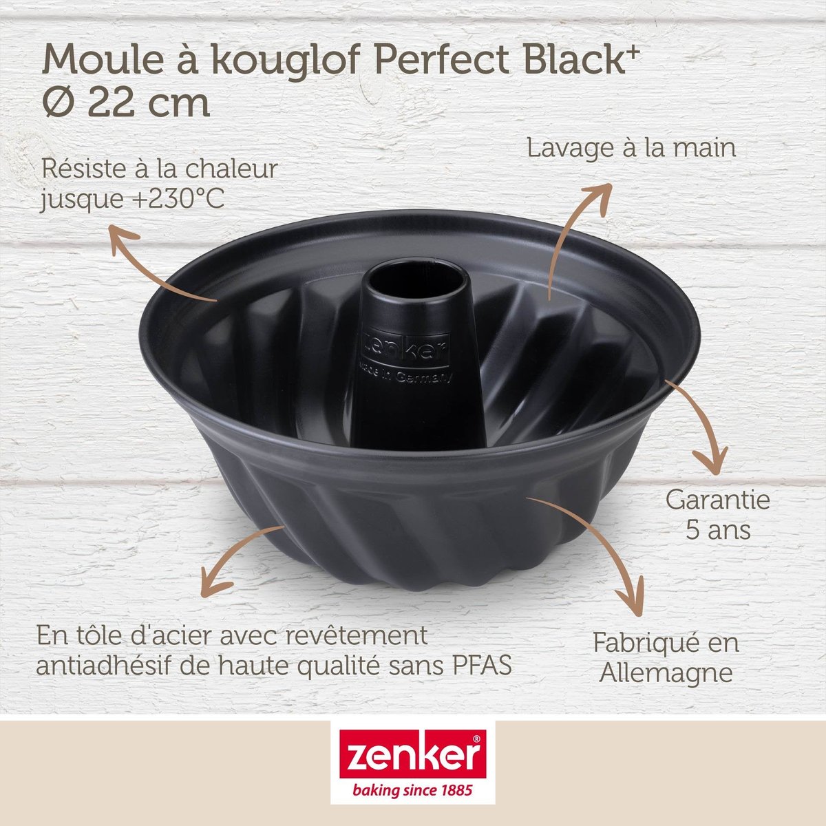 Moule à kouglof 22 cm PERFECTBACK+ noir, ZENKER