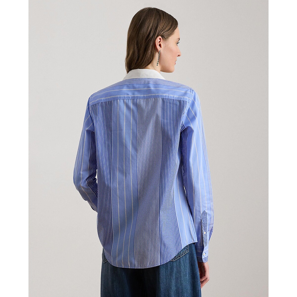 Striped Long Sleeve Shirt blue striped/white, LAUREN RALPH LAUREN