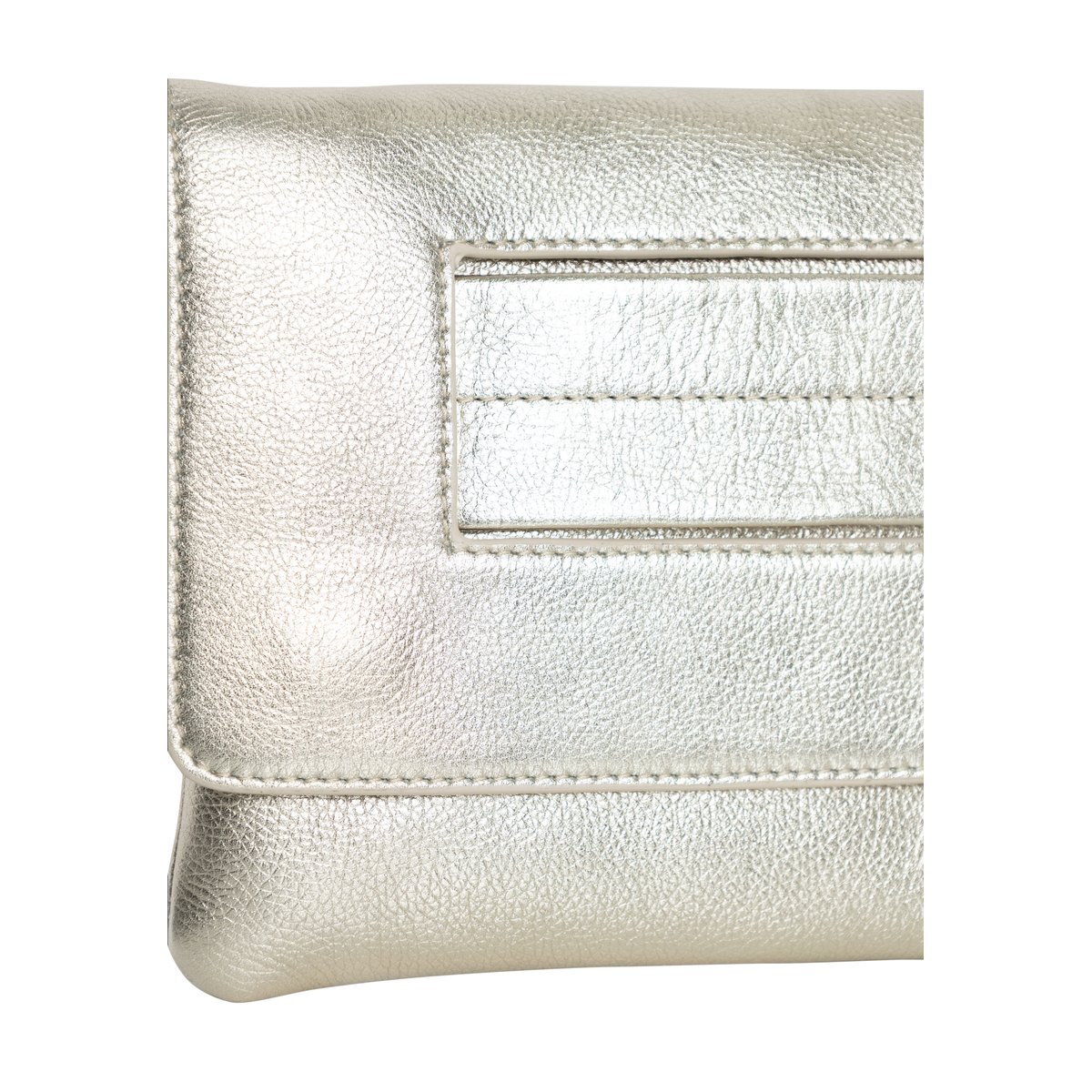 Pochette cuir métallisé champagne, IKKS