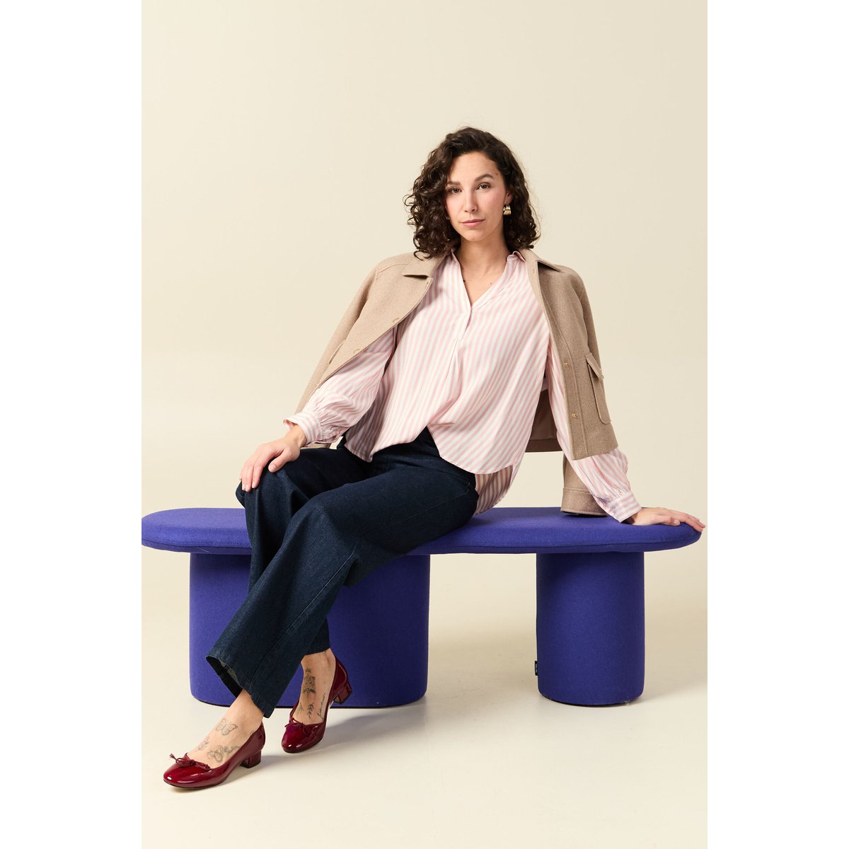 Blouse manches longues rose clair, BONOBO
