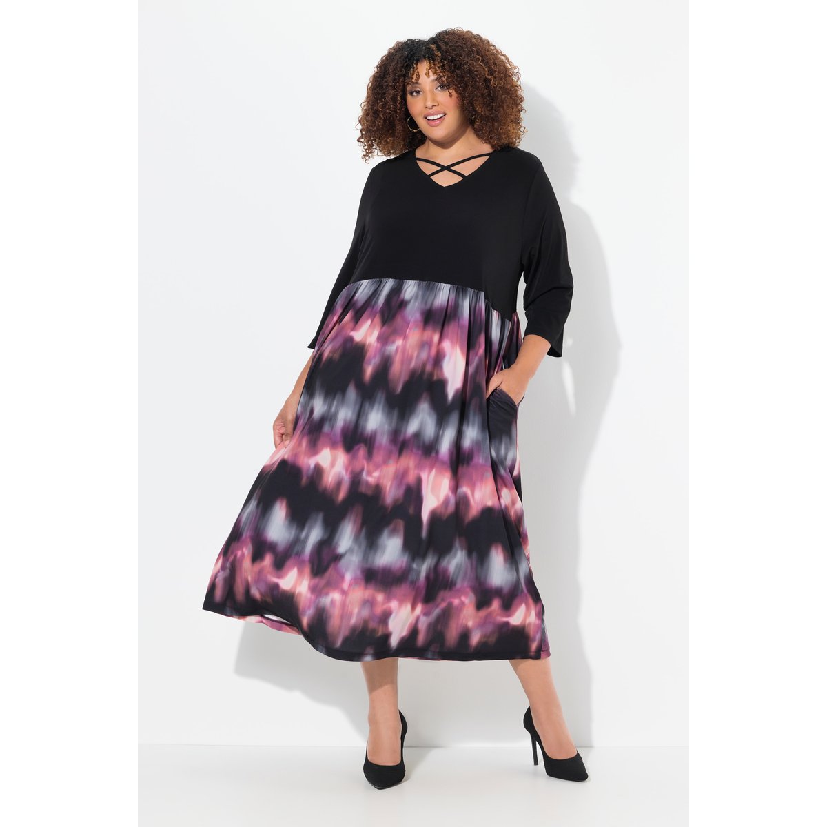 Robe en jersey noir, ULLA POPKEN