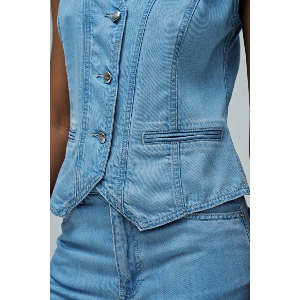 GILET EN LIGHTDENIM bleu, SALSA JEANS